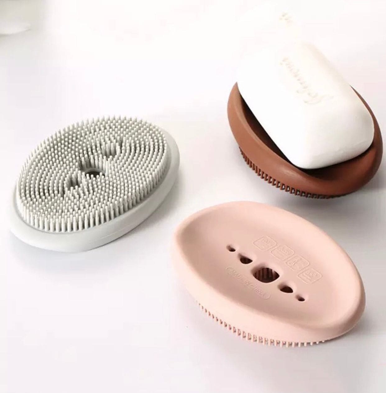 Double Sided Flexible Soap Holder, Flexible Multifunctional Bathroom Kitchen Soap Dish, Cleaning Brush Soap Storage Box
