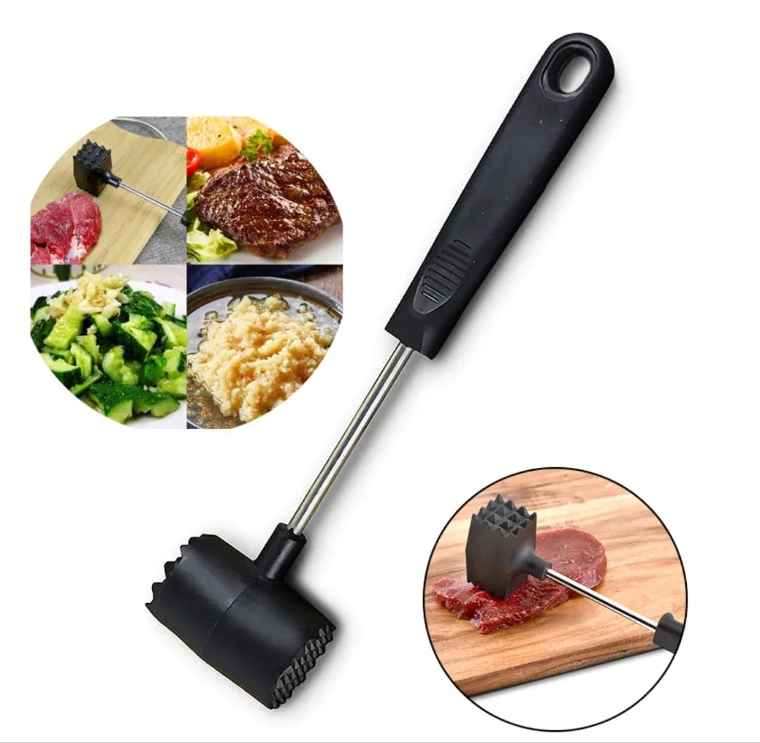 Double Sided Meat Hammer, Stainless Steel Beef Steak Pork Meat Hammer Beater,  Kitchen Meat Poultry Tool, Portable Knock Sided Meat Hammer