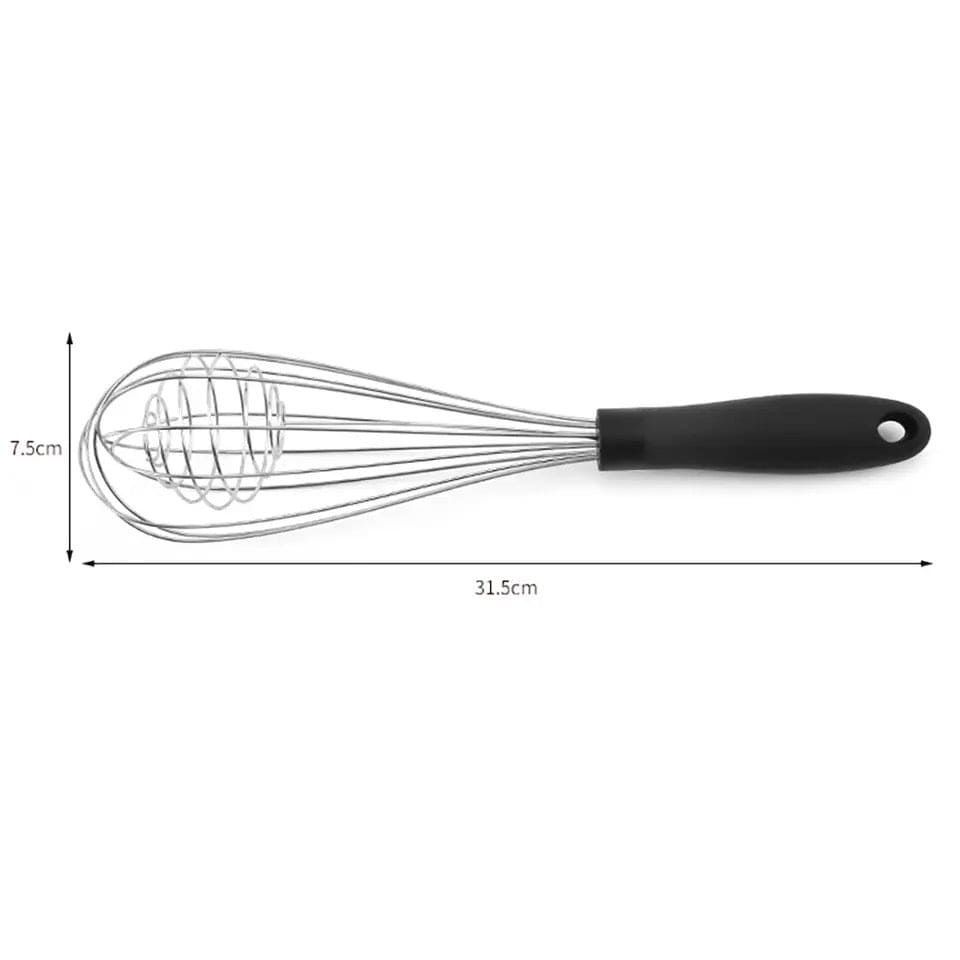 Balloon Wire Whisker, Stainless Steel Dual Wire Mixer, Kitchen Tool Cream Milk Egg Beater, Portable Handheld Egg Beater, Manual Whisk Dough Mixer Blender