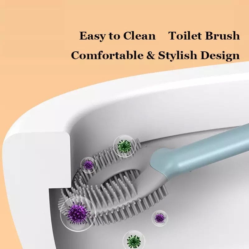 Lollipop Style Mini Toilet Brush, 2 In 1 Toilet Brush with Base Soft Bristles Brush, Wall-Mounted Clean Brushes Bathroom Accessories, Soft TPR Silicone Head Lollipop Shape Toilet Brush with Holder