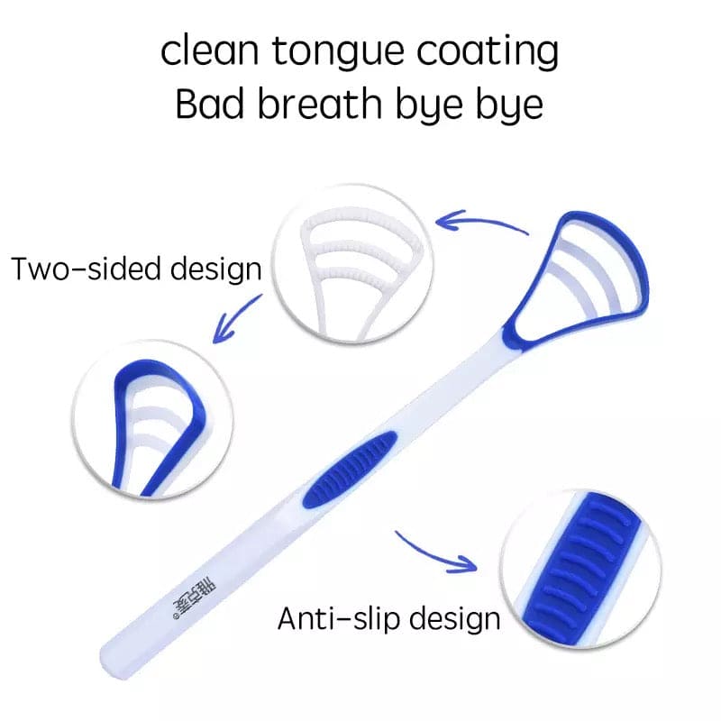 Food Grade Silicon Tongue Scraper, 3 Layer Oral Care Hygiene Cleaner Brush, Fresh Breath Maker, Reusable Mouth Cleaning Tool