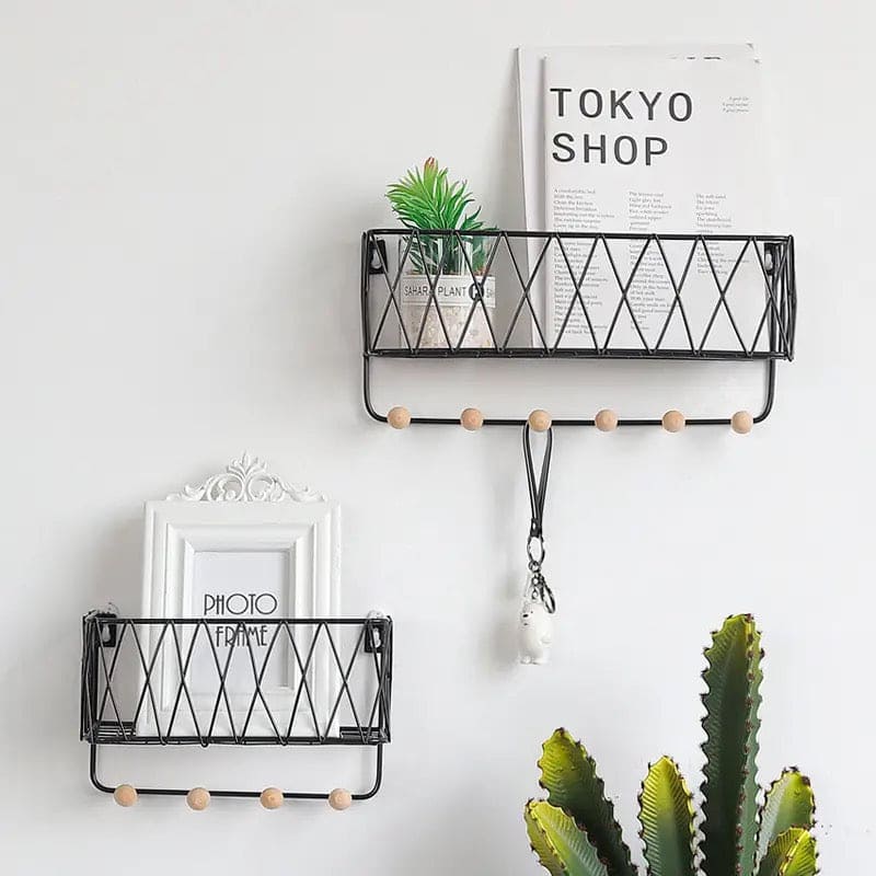 Criss Cross Wall Shelf, Creative Home Wall Hook, Iron Grid Wall-mounted Storage Rack, Home Ornaments Display Holder, Simple Nordic Wrought, Decoration Housekeeper, Living Room Kitchen Wall Storage Organizer