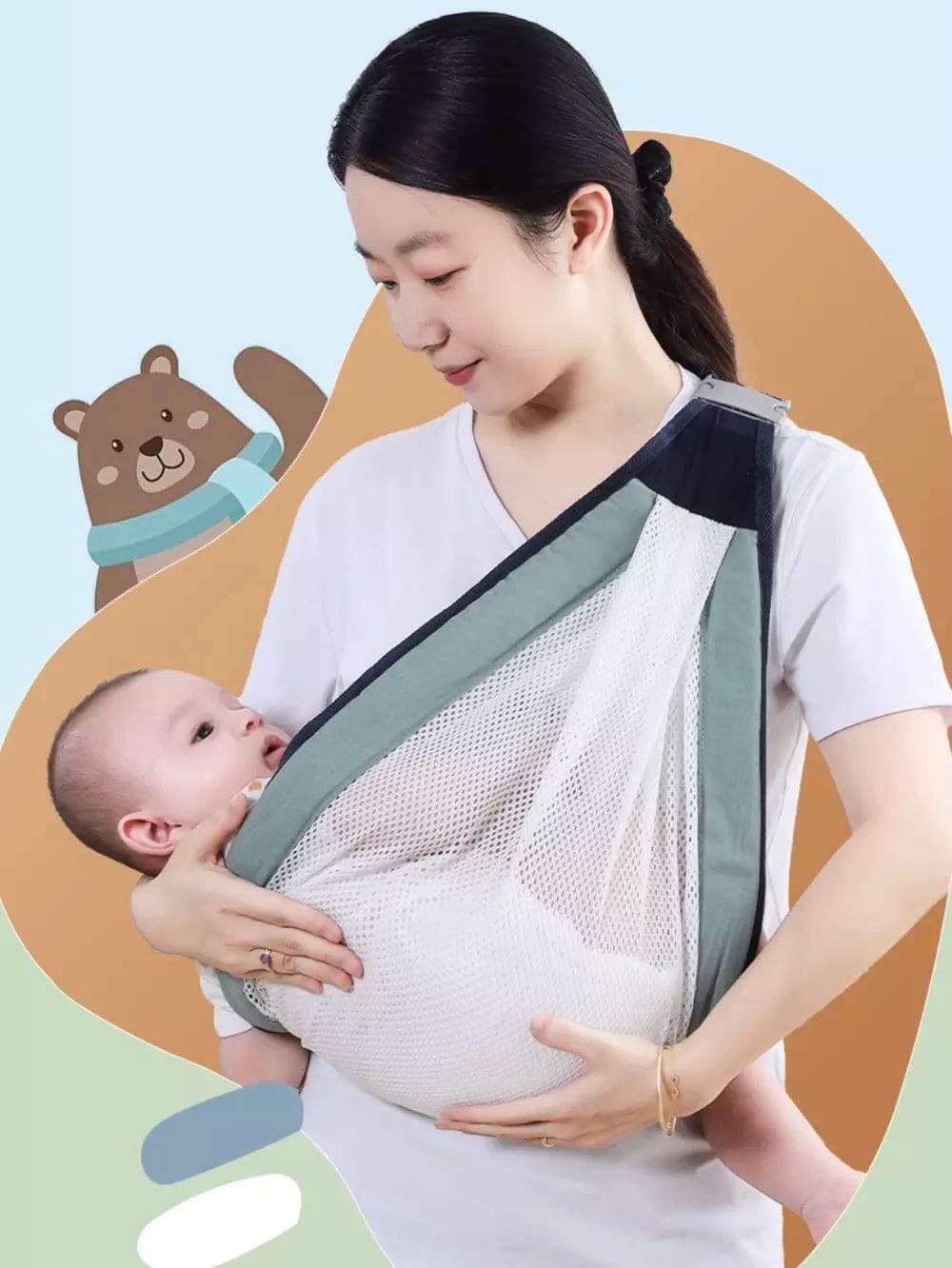Baby Cling Wrap, Multifunctional Baby Carrier Ring Sling, Carrier Comfortable Infant Kangaroo, Baby Toddler Carrier, p Seat For Newborn Multi-function Infant Sling Carrier