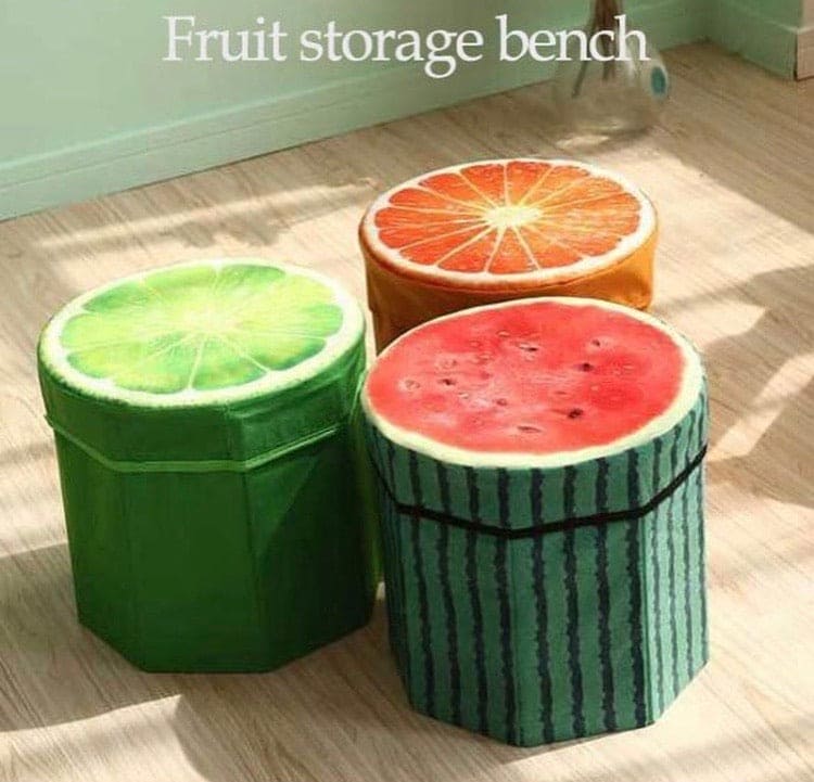 Fruits Multipurpose Foldable Storage Seat Box