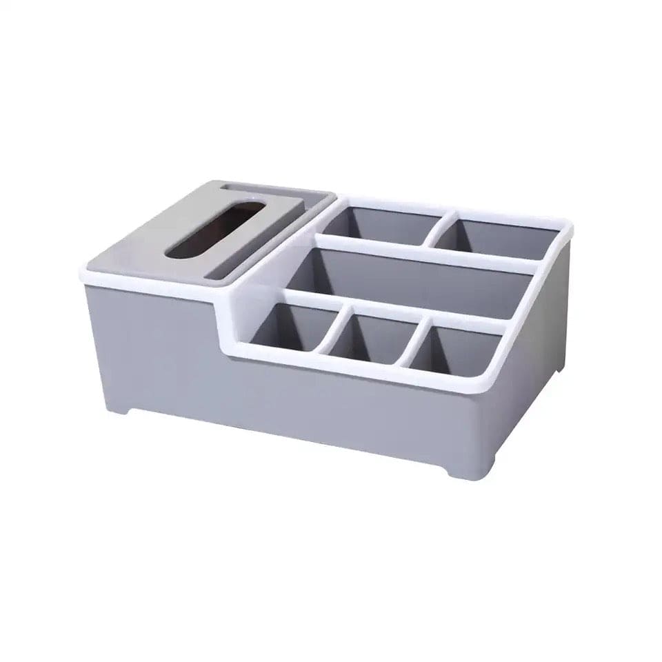Desktop Plastic Napkin Holder, Multifunctional Tissue Storage Box Cover, Stationery Make Up Organizer for Bedroom Bathroom, Multifunctional Tissue Box Phone Holder Stand,  Wipes Case Desk Organizer