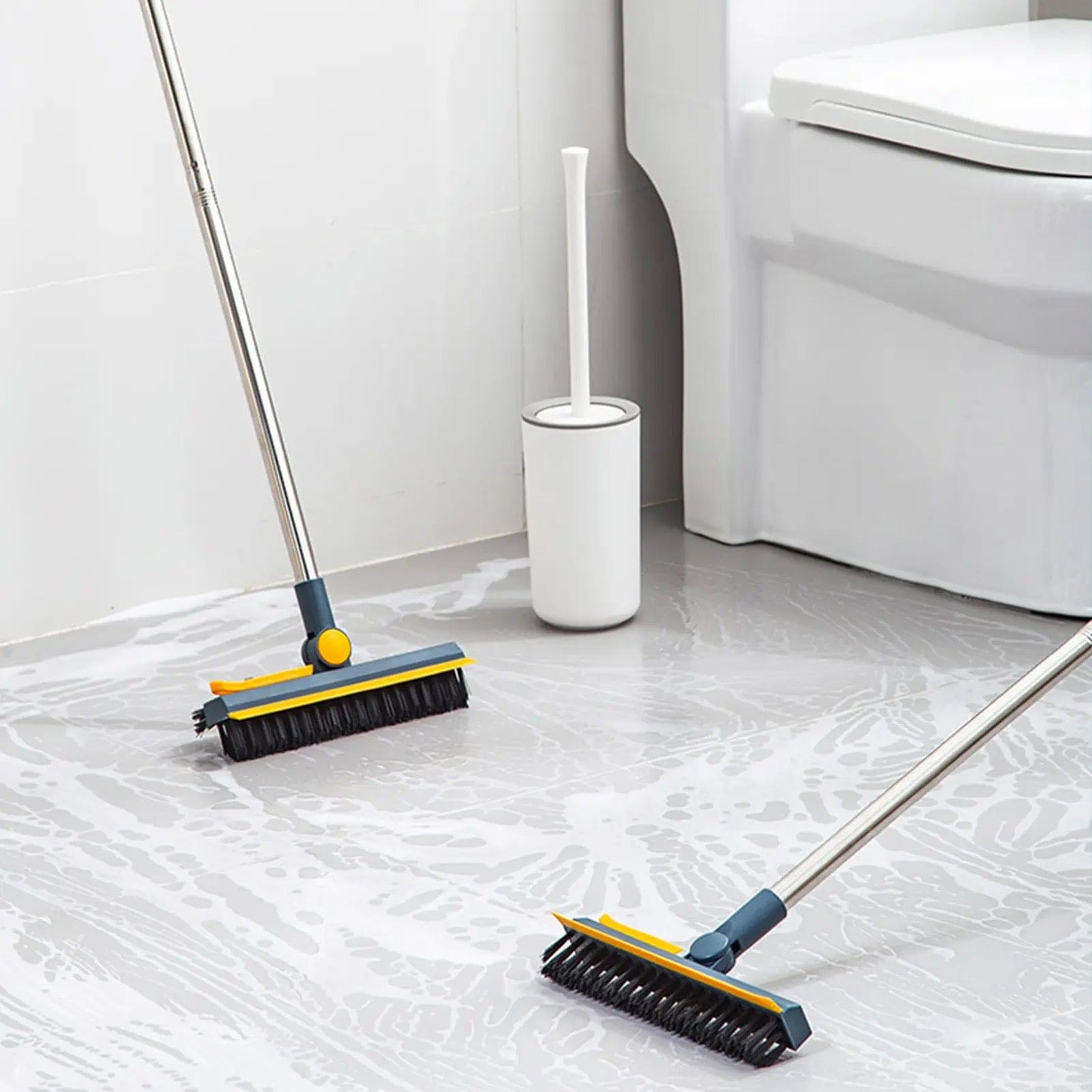 3 In 1 V Shaped Cleaning Brush, Floor Scrub Magic Broom With Long Handle, Floor Cleaning Brush, Long Handle Stiff Broom
