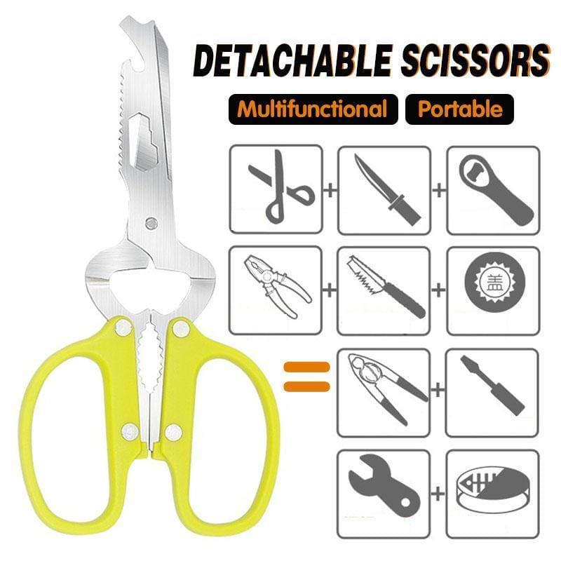Multifunctional Portable Detachable Scissor, Stainless Steel Kitchen Scissor, Bone Fish Cutter Shears Bottle Opener, Nutcracker Useful Tool