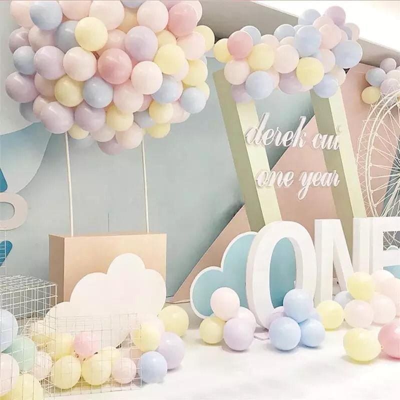 100 Pcs Mix Candy Color Macaron Latex Balloons