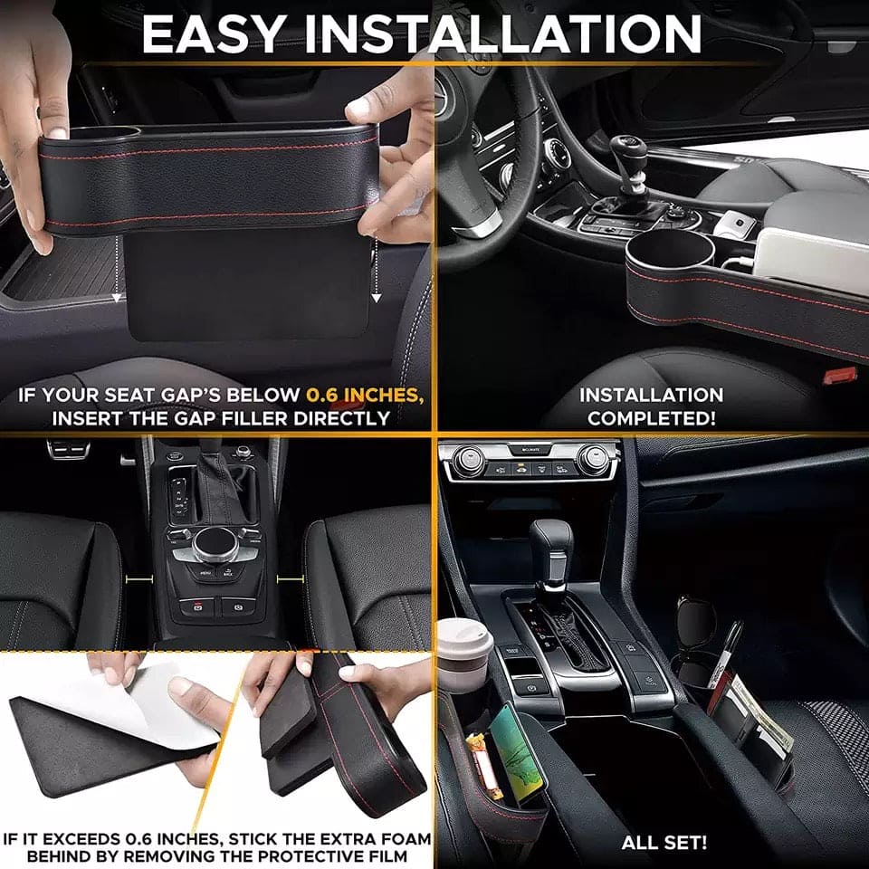 Set Of 2 Car Seat Storage Box, Car Slit Pocket, Left / Right Car Storage Box, Car Multifunctional Storage Box, Car Clearance Storage Box,  Car Pocket Organizer, Car Seat Organizer, Gap Filler Pocket