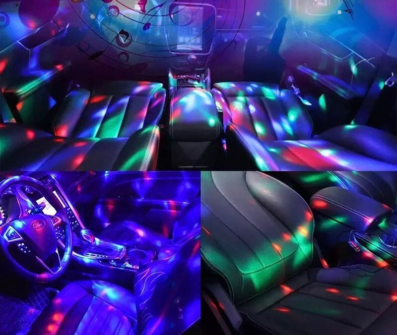 Disco Car Light, Multicolor USB LED Interior Lighting Atmosphere Light, Mini Festival Stage Light, Club Stage Effect Lamp, Mobile Phone Light