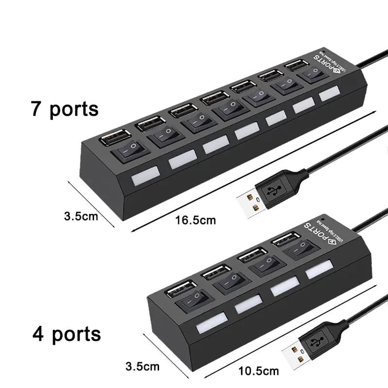 Multi USB Splitter, Small Splitter Switch, Computer USB Extension Hub, Hight Speed Mini Port Hub Adapter, Standard Type Power Adapter, Extender Extension Connector