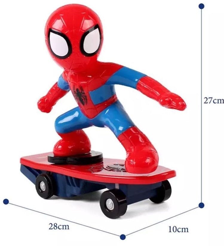 Spiderman 360˚ Degree Clockwise Rotation Skateboard, Cartoon Balance Bike Toy Remote Control With Sound Effects For Kids, Stunt Skateboard Scooter Electric Universal Rotating Toy