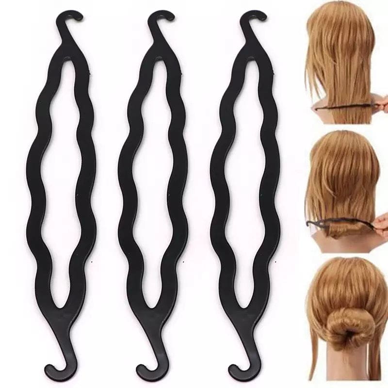 Newstyle 6pcs Hairstyle Braiding Tools, Twist Bun Barrette Elastic Hair Clips for Women, Weave Braider Roller Hairpins, Magic Hair Styling Accessories