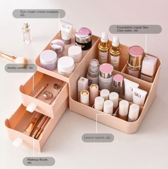 Drawer Cosmetic Storage Box, Desktop Lipstick Mask Storage Finishing Box, Stationery Office Sundries Rack, Makeup Organizer, Countertop Drawer Organizer, Cosmetic Drawer Jewellery Display Case, Makeup Drawer Container