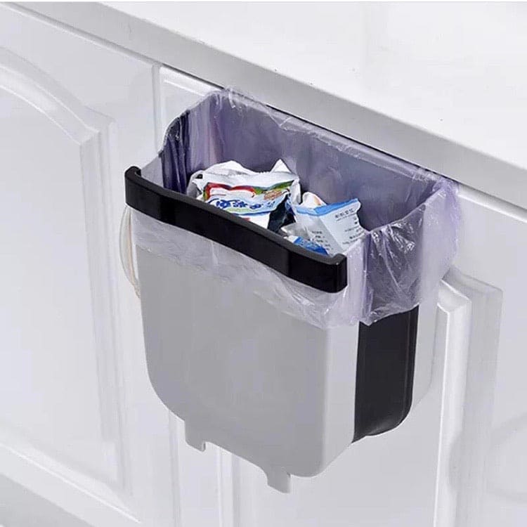 9 Liter Foldable Hanging Trash Bin, Wall-Mounted Foldable Bin, Portable Garbage Can