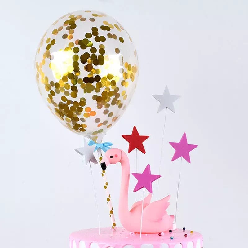 Set Of  5 Confetti Balloons, Decorative Confetti Balloons,