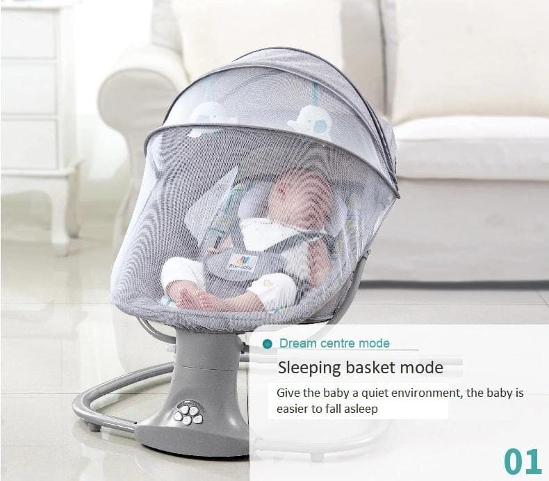 3 in 1 Multifunctional Bassinet, 0-3 Years Old Baby Electric Rocking Chair, Motorized Portable Swing, New Born Baby Sleeping Cradle Bed, Child Comfort Chair, Baby Coax Baby Sleeping Artifact