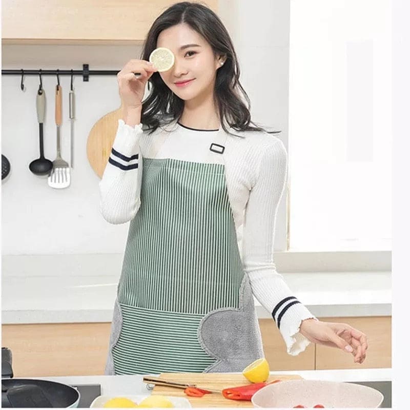 Multifunction Wipeble Kitchen Apron, House Hold Water Proof And Oil-Proof Apron, Enlarged Pocket Waterproof Oil-Proof Coffee Pinafore