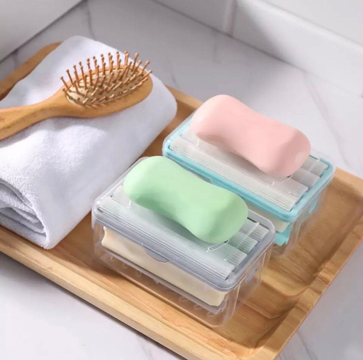 Soap Shower Box With Sponge Rollers, Foam Soap Dispenser with Roller and Drain, 2 in 1 Soap Cleaning Storage Foaming Box