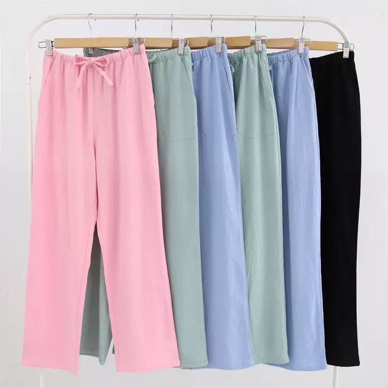 Pack of 5 Multi-Color Plain Pajamas, Cotton Plain Trousers For Women, Sleepwear Trouser Set
