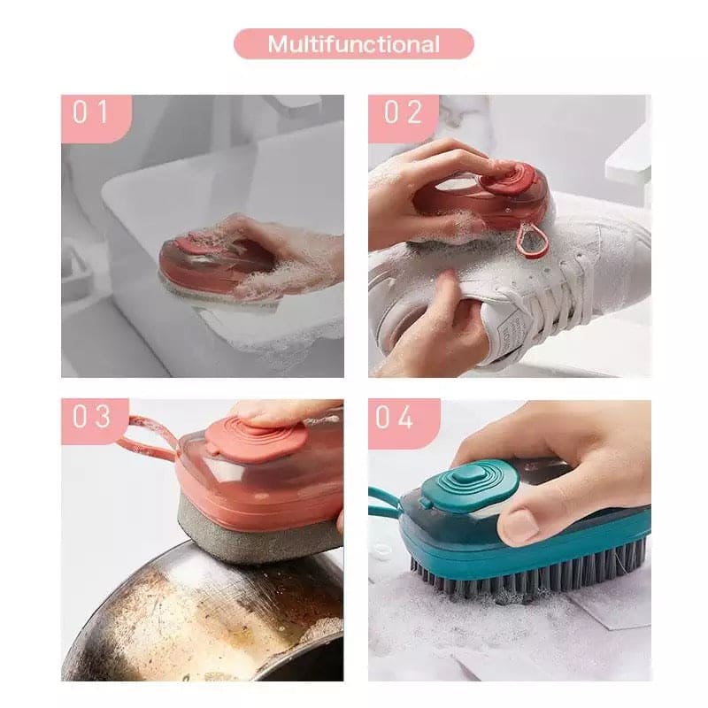 Multifunctional Laundry Brush, Liquid Soap Dispenser Hydraulic Scrub Brush, Laundry Clothes And Shoes Scrubbing Brush, Household Cleaning Brush