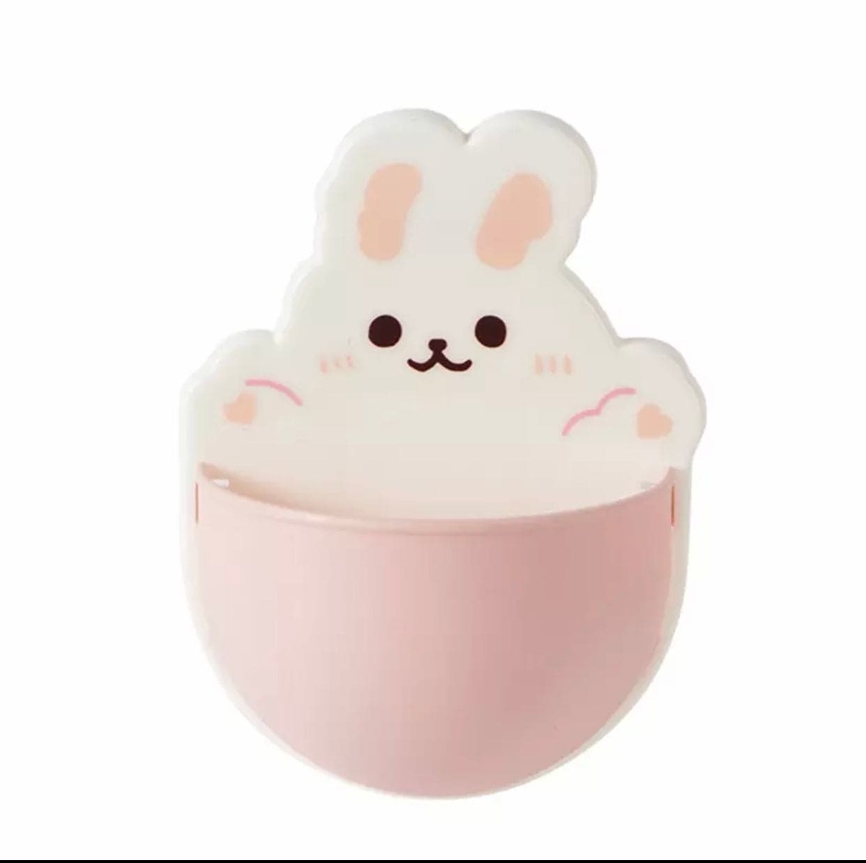 Cute Cartoon Shaped Wall Mounted Phone And Stationary Holder, Self Adhesive Drain Free Comb Toothpaste Storage Box, Toilet Toothbrush Rack