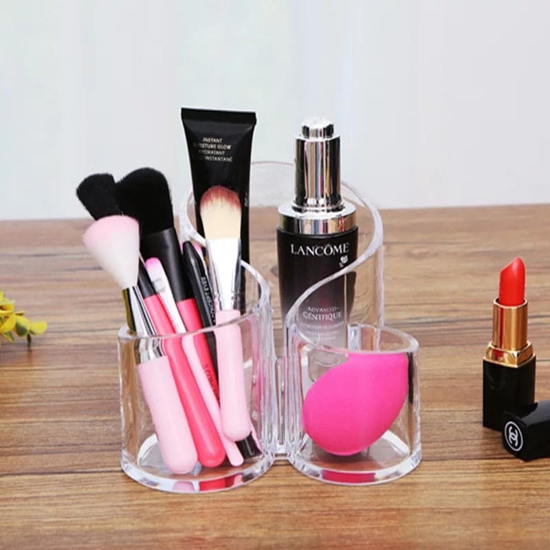 Acrylic Makeup And Brush Holder, Wavy Acrylic Makeup Brush and Cosmetic Holder, Makeup Brush Organizer