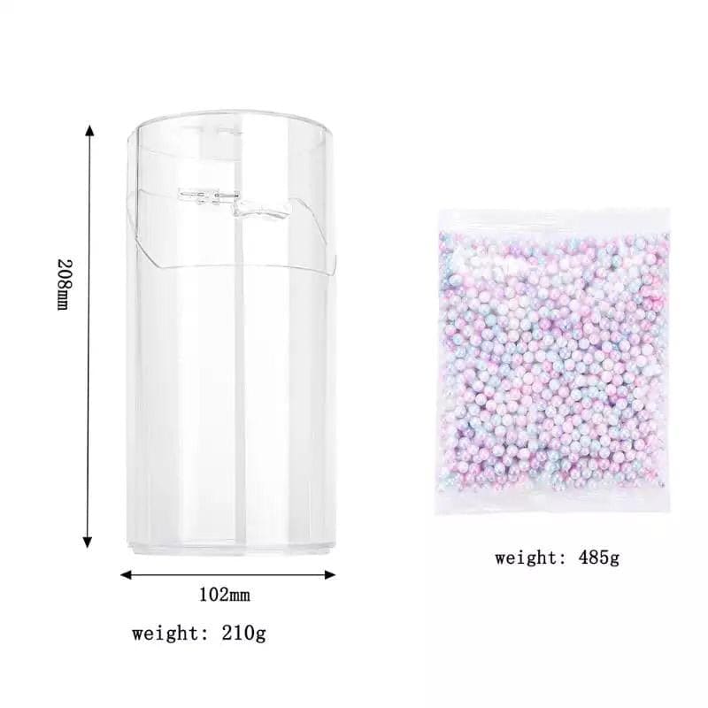 Acrylic Makeup Brush Holder With Pearls, Cosmetic Brush Case With Dustproof Lid, Countertop Brushes Holder, Pearl Organizer