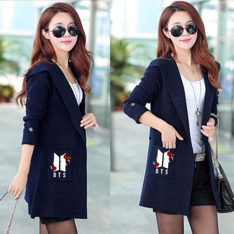 Cardigan Open Stitch Coat Female Casual Warm Long Sleeve Hooded Card eveen.pk