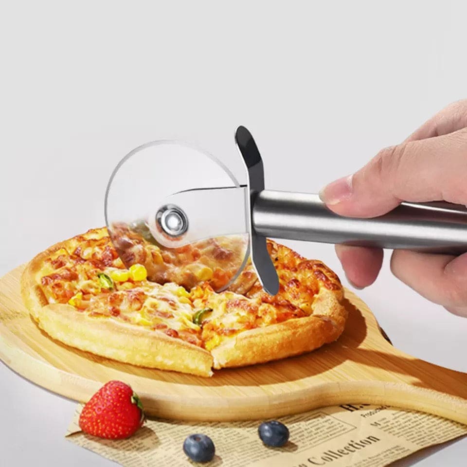 Stainless Steel Pizza Slicer, Pizza Knife Bread Cake Divider, Portable Pie Pizza Shovel Baking Accessories, Glad Pizza Cutter Wheel