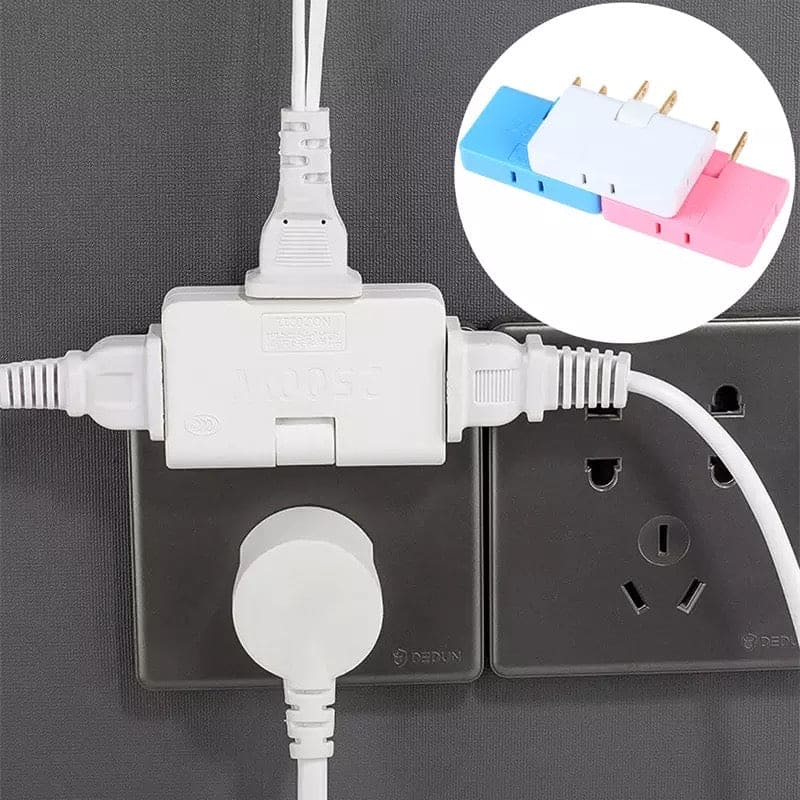 3 in 1 Extension Plug Adapter, 2-Prong Rotatable Socket Converter, 360˚ Degree Multi-Plug Ultra-Thin Foldable Charger Plug, Wireless Socket Adapter