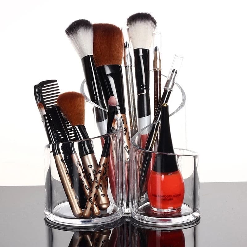 Acrylic Makeup And Brush Holder, Wavy Acrylic Makeup Brush and Cosmetic Holder, Makeup Brush Organizer