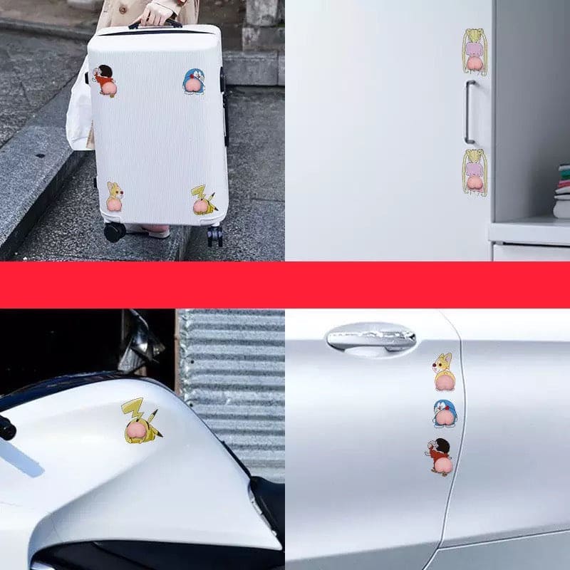 2PCS Car Anti-Collision Stickers, Creative Cartoon 3D Auto Edge Corner, Guard Protective Bumper, Vehicle  Protector Sticker Accessory