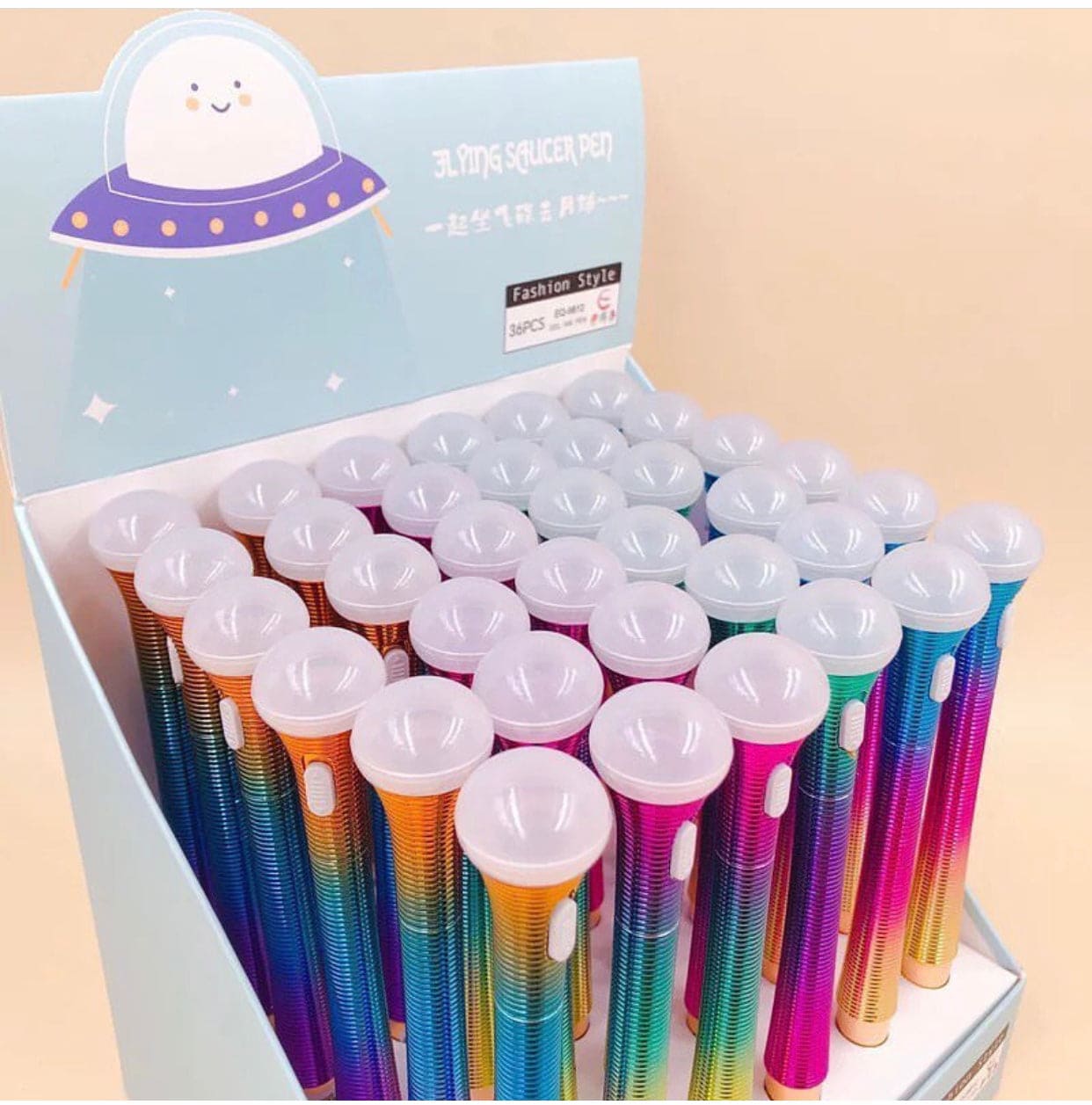 Creative Gel Pen, Flying Saucer Discoloration Colored Lamp, Cute Stationery Pens