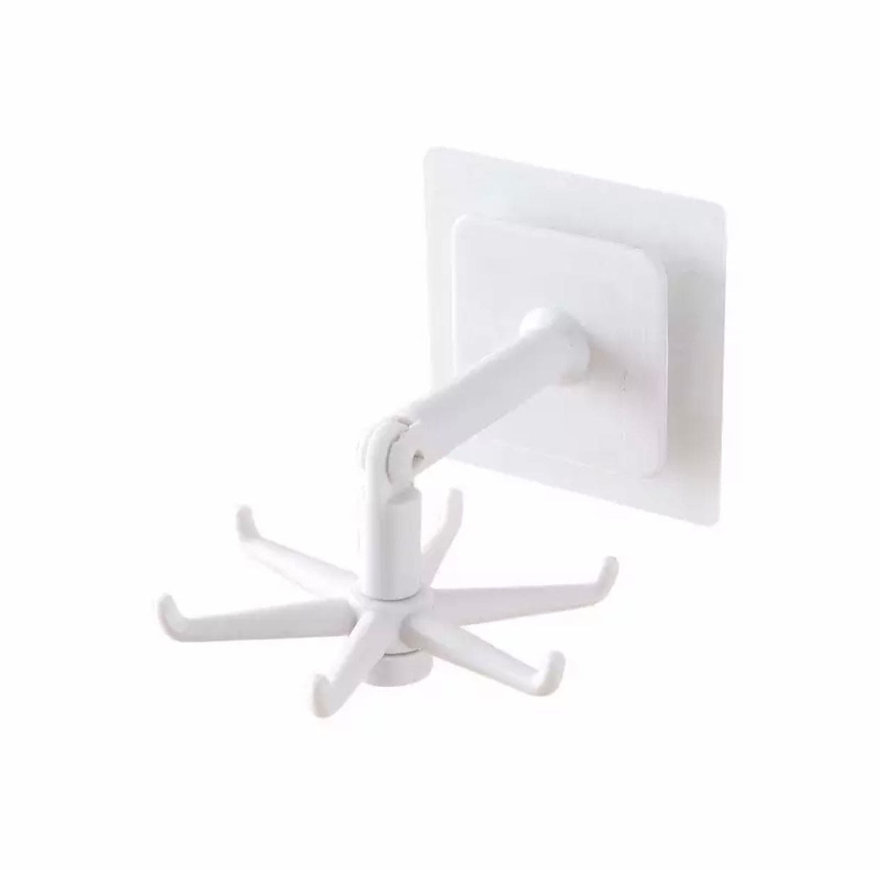 360˚ Degree Rotatable Six Claw Storage Hooks, Punch-free Multipurpose Hooks, Folding Self-Adhesive Vertical Flip Hook