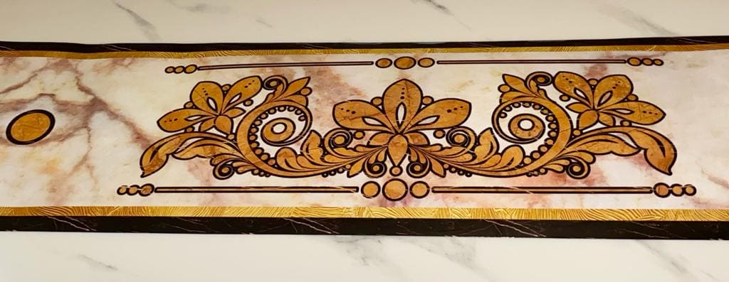 Self Adhesive Wall Skirting Border, Waterproof Floral Vintage Pvc Wallpaper, Self-Adhesive PVC Wall Covering Borders, Diy Home Decor Tile