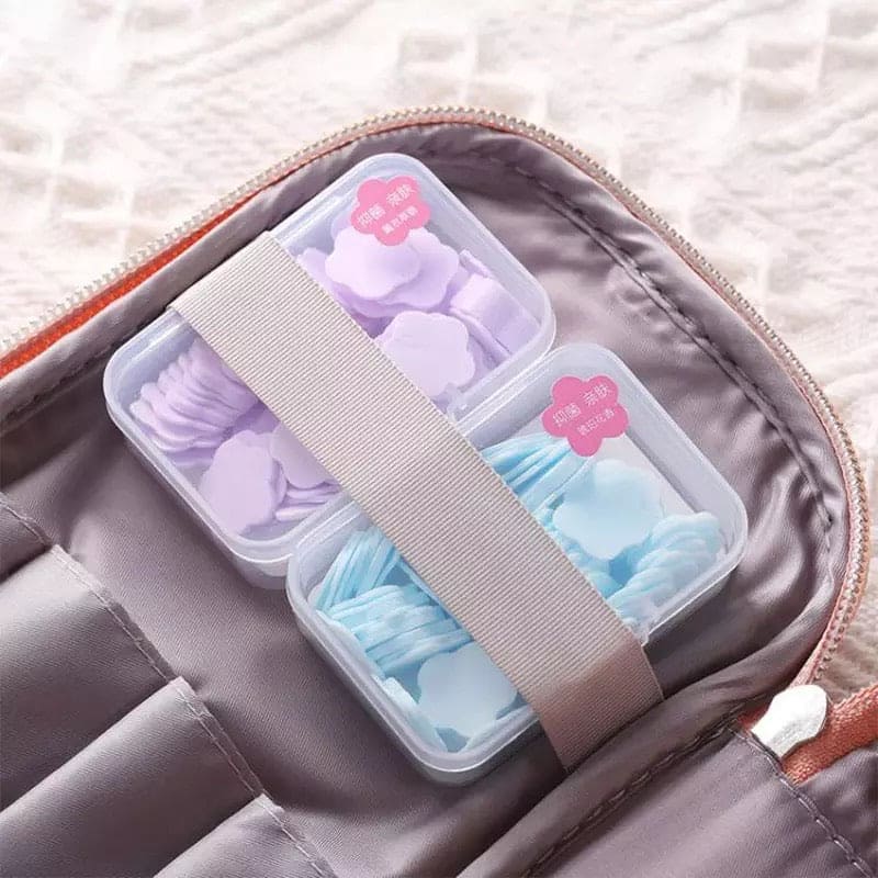 Mini Scented Portable Disinfecting Paper Soap Petals, Portable Hand Wash Soap Papers, Washing Hand Bath Travel Small Soap, Brief Case Paper Soap