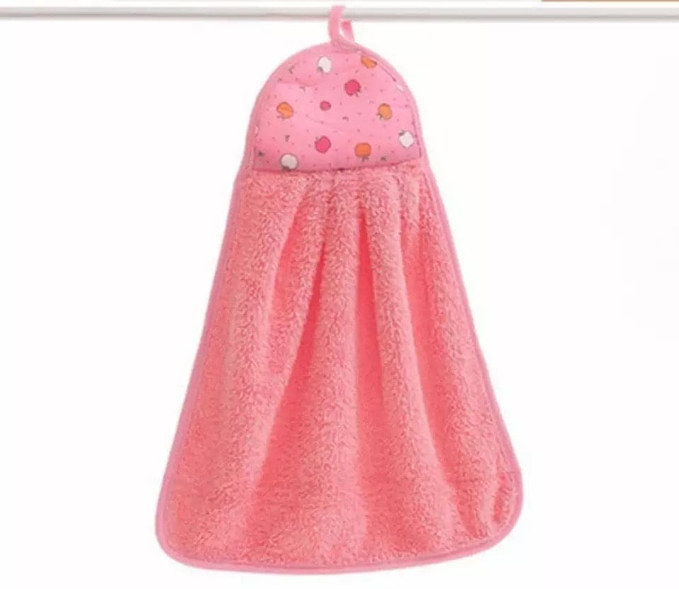 Set Of 2 Hanging Towel, Cute Cartoon Absorbent Cleaning Cloth, Thick Custom Hand Towel, Dishcloths Printing Absorbent Cloth, Bathroom Hanging Wipe, Kitchen Towel
