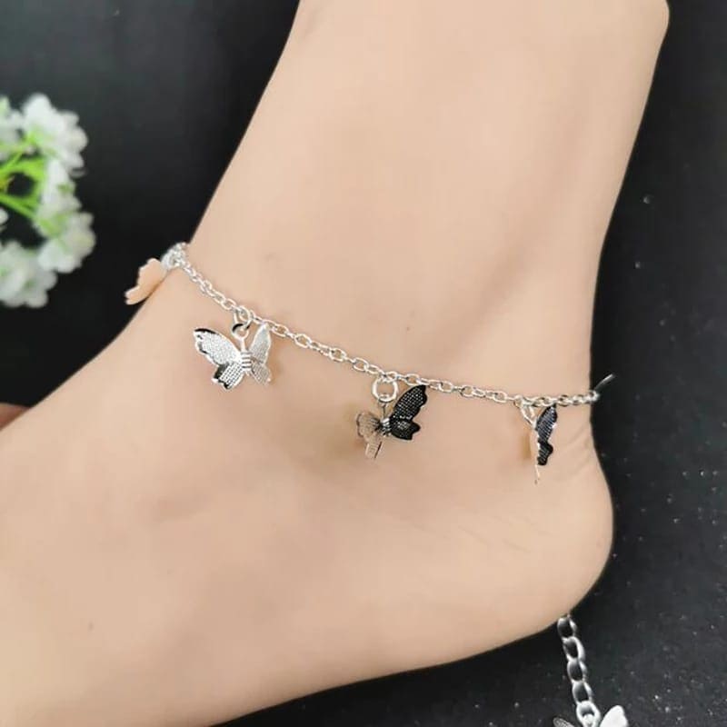 Butterfly Necklace And Anklet for Women, Butterflies Charm Choker, Gold Chic Butterfly Pendant