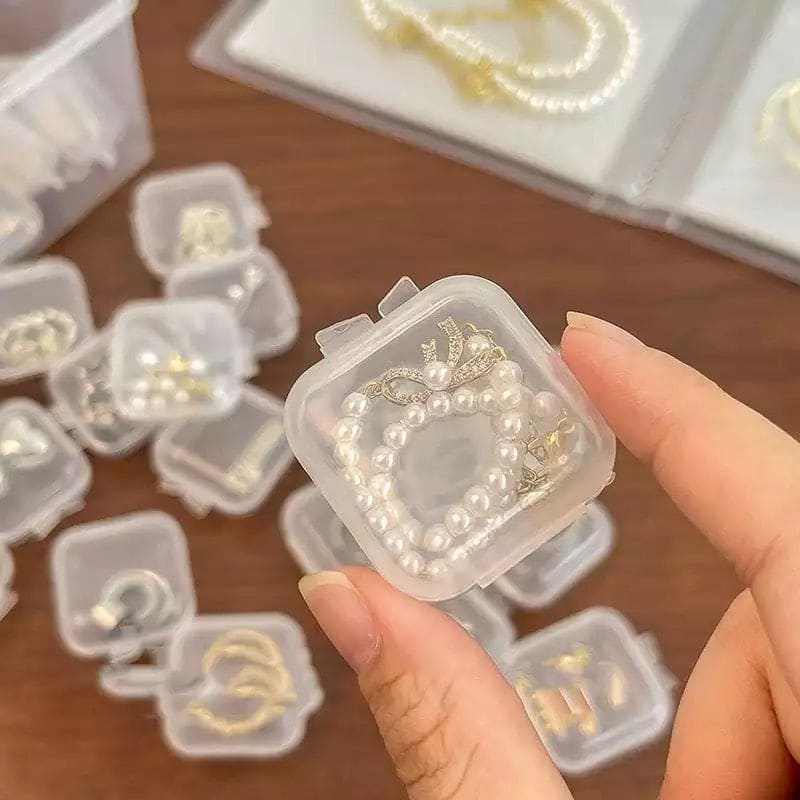 Set of 10 Transparent Mini Multifunctional Jewelry Storage Box, Portable Ring Earrings Jewelry Storage Box, Empty Plastic Clear Mini Empty Square Small Boxes, Small Storage Organizer