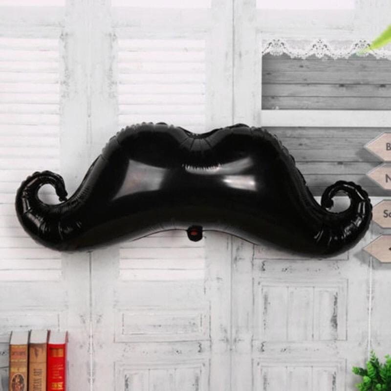 Moustache Foil Helium Balloon, Black Mustache Shape Foil Balloons