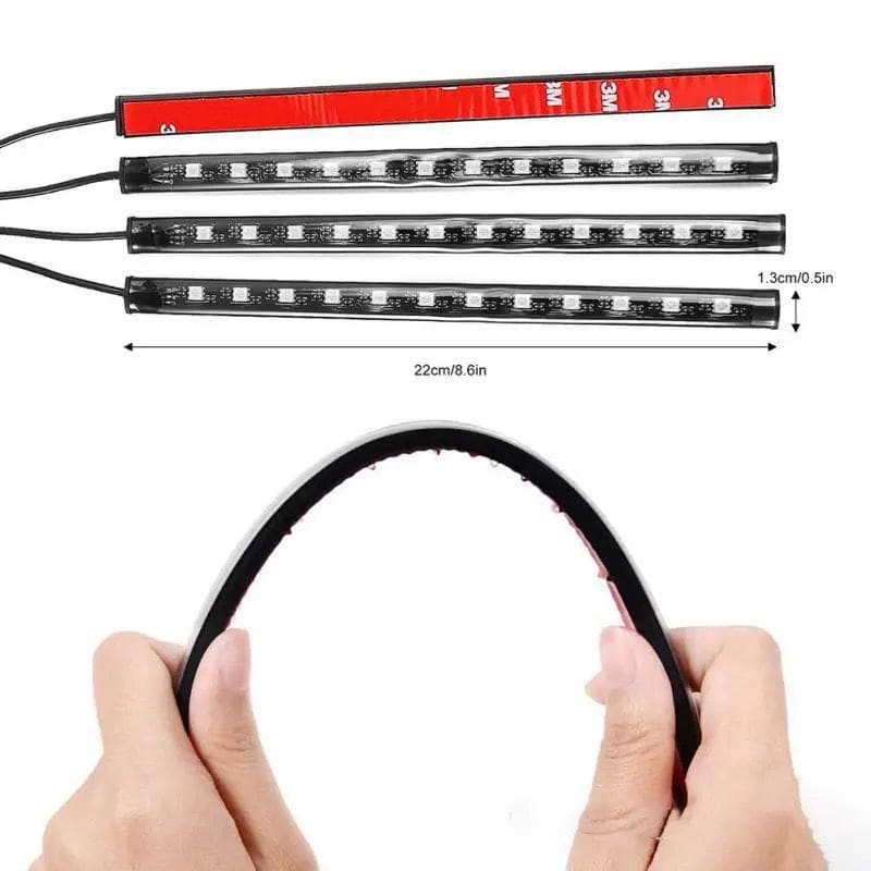 Car Strips Lights, RGB Interior Atmosphere Strip Light, Decorative Foot Lamp, Car Ambient Lights, Multicolor Music Car Strip Light, Under Dash Lighting Kit with Sound Active Function