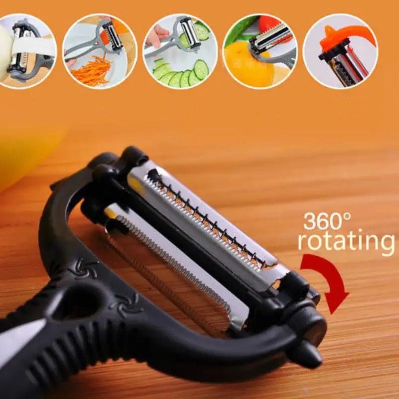 Simple Vegetable Peeler, Multifunctional  Rotary Vegetable Peeler, Stainless Steel Rotary Grater, Cabbage Potato Slicer Fruit Knife Kitchen Gadget, Multi Purpose 360 Degree Rotary Kitchen Tool