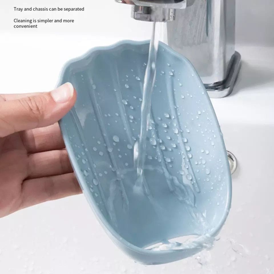 Wall Mounted Sea Shell Soap Holder, Drain Rack Soap Box, Perforated Free Standing Suction Cup, Creative Soap Dish Holder, Self Adhesive Drain Soap Rack, Easy Cleaning Soap Box For Bathroom