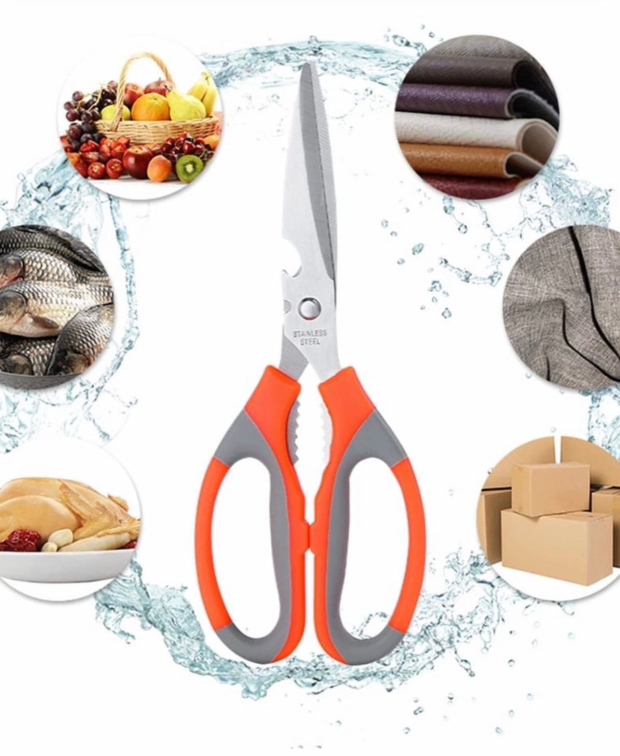 Stainless Steel Meat Vegetable Cutting Scissors Chicken Bone Scissor Can Opener, Multi Chicken Bone Scissor Can Opener, Kitchen Bar BBQ Tools
