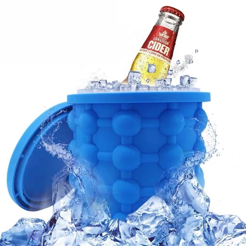 Silicone Ice Bucket, Fast Cold Ice Bucket, Space Saving Ice Genies Ice Ball Maker, Portable Silicon Ice Cube Maker