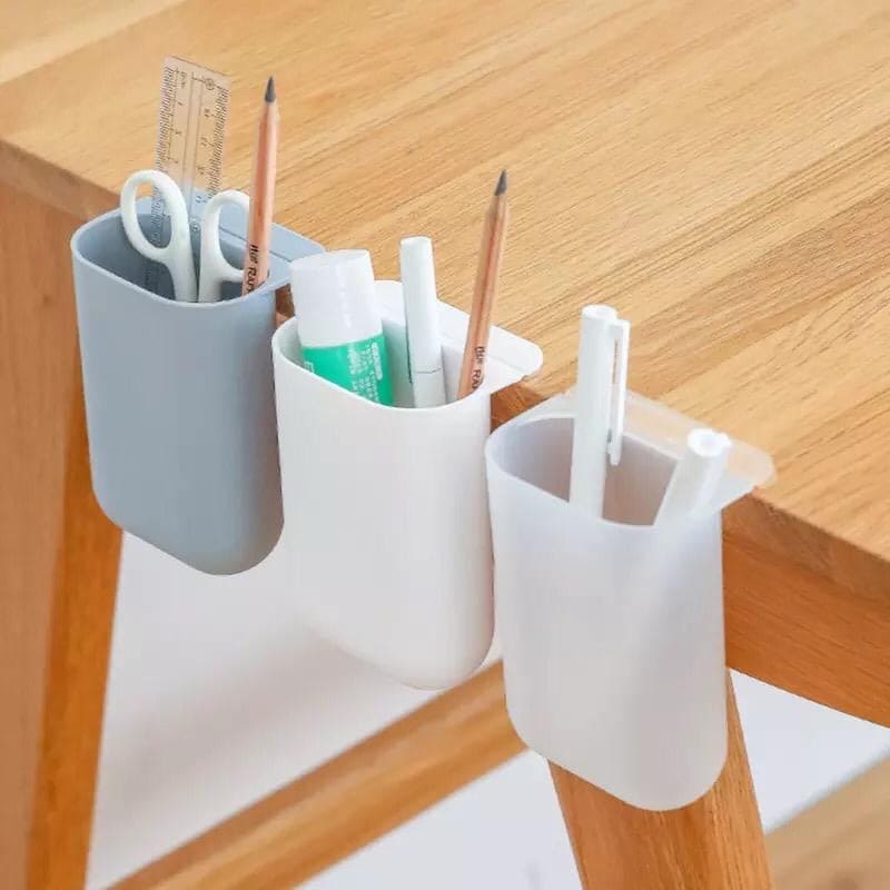 Self-Adhesive Hanging Stationary Storage Box, Desktop Pencil Holder, Mini Bracket Pen Organizer