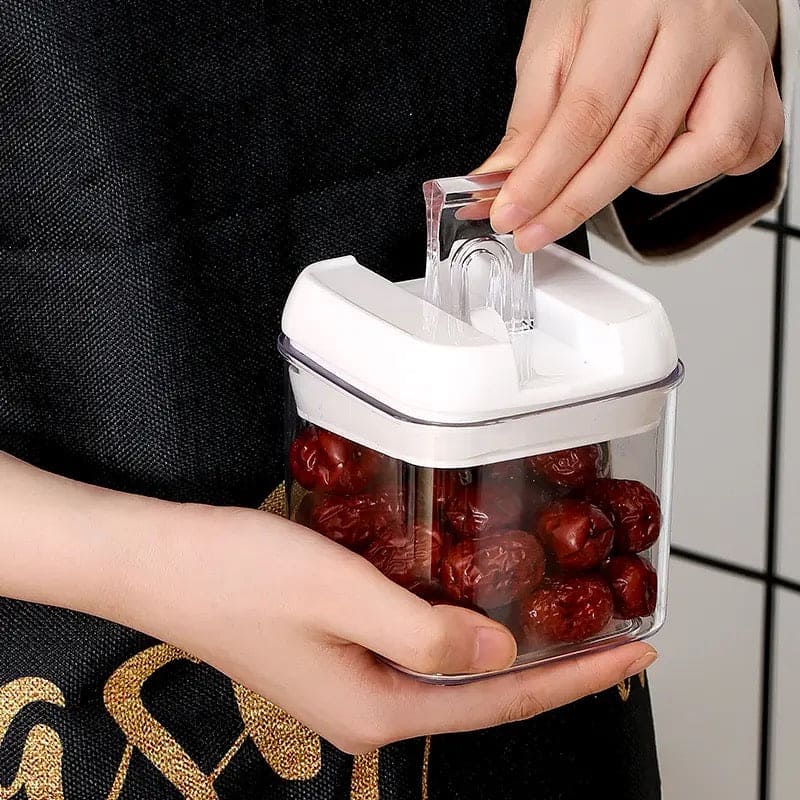 Set Of 3 Plastic Food Storage Container, Kitchen Organizer Jars Box, Transparent Sealed Cans Jars For Spices, Multi Capacity Grain Storage Box, Kitchen Snacks Dry Plastic Fresh Keeping Tank