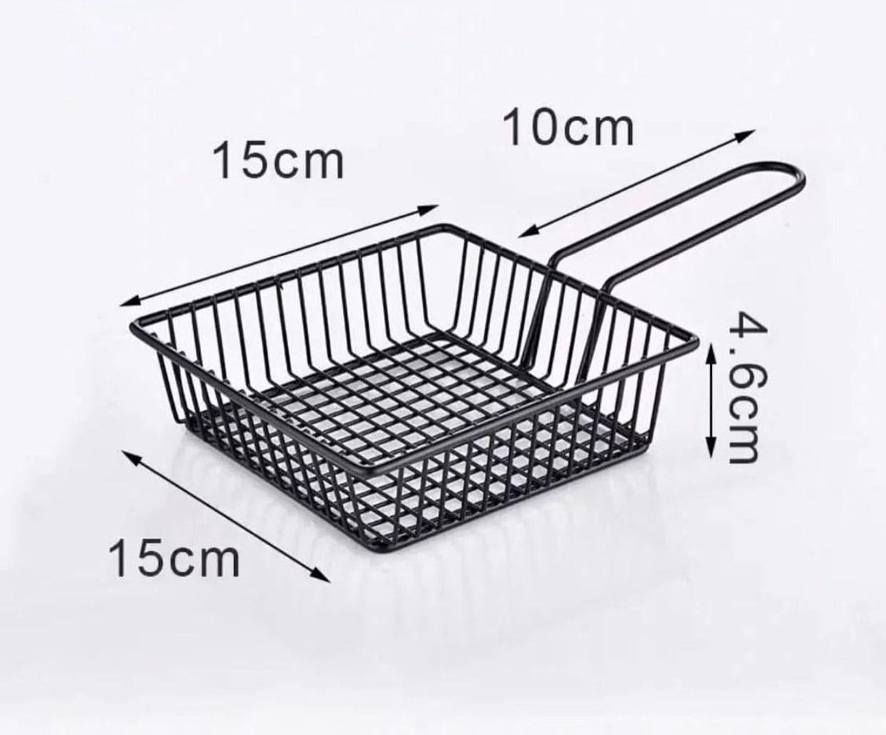 Creative Iron Nuggets And French Fries Oil Strainer Tableware Basket, Mini Iron Square Colander Deep Frying Basket, French Fries Colander Strainer