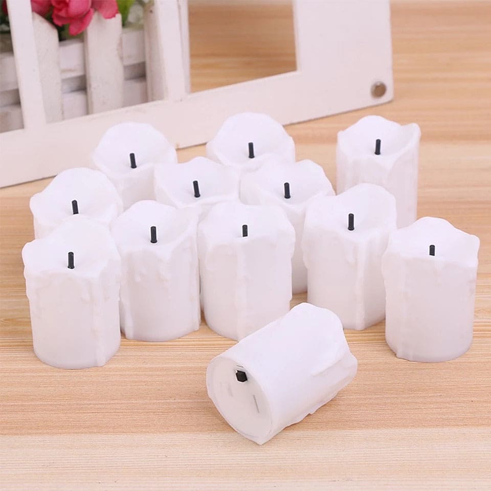 Set Of 12 Flickering Flameless LED Tea Candle Light